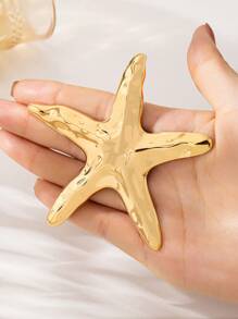 1 pièce Broche étoile de mer minimaliste, accessoire polyvalent pour femme pour les fêtes, les voyages, le port quotidien, cadeau d'été