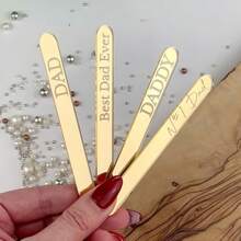 Customized Laser Engraved Ice Cream Sticks With Name, Personalized Ice Cream Bars, Holiday Gifts, Homemade Ice Cream Pops, Reusable Sticks, Ideal For DIY Ice Pops At Home, Festivals, Weddings, Graduations, Party Events - Multicolor - View 7