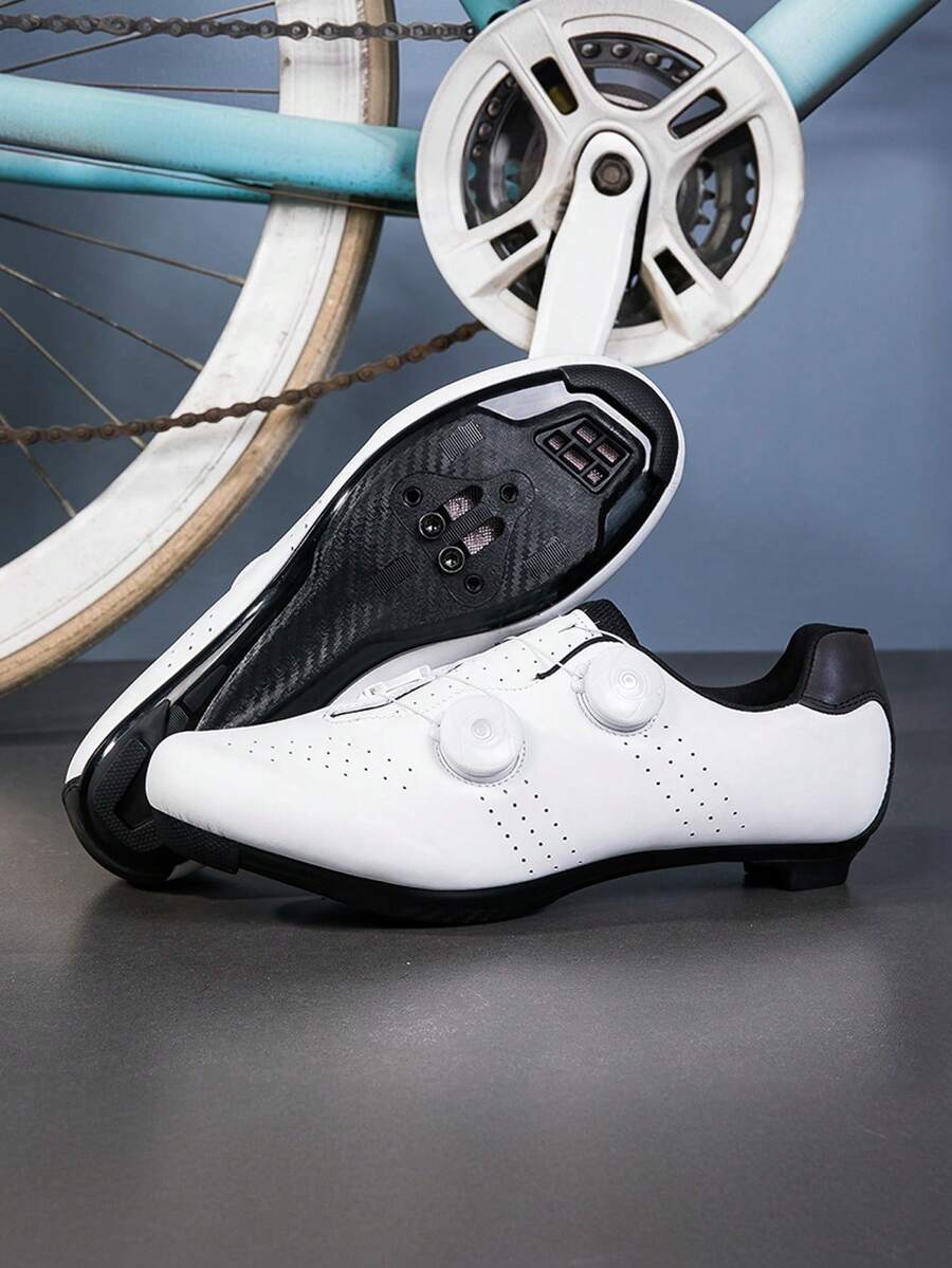 Scarpe da ciclismo sportive professionali per strade, antiscivolo e resistenti all'usura, con protezione alla caviglia, frequenza di vibrazione e resistenza aumentata, interni confortevoli, tomaia in materiale spaziale ad alta durata, design alla moda, adatte per il ciclismo all'aperto, scarpe da ciclismo SPD