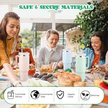 Straw Toppers For  Cup, Cute Straw Cover Cap Compatible With 20 30 40 Oz Tumbler And Water Bottles, 6 8 10mm Straws Accessories, 2Pcs Silicone Rose Flower For Women Girls Friends Gift (Pink)