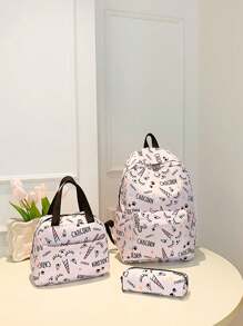 1pc New Style Combination Bag Cute Girl Niche High-Grade Nylon Backpack Messenger Bag, With Dinosaur Pattern, Multiple Patterns To Choose From, And Fashionable New Style Bag, Fresh And Simple And Dopamine Color Matching, Youthful Girl Style, Can Be Cross-Body, Shoulder Strap Is Adjustable, Casual And Fashionable, Very Suitable For Taking Out To Play, And Can Also Be Given As A Gift To Friends
