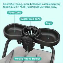 3-In-1 Universal Stroller Tray With Durable ABS Material, Double Non-Slip Grip - Convenient Accessory For Parents On The Go With Cup Holder, Phone Slot, And Snack Compartment - Suitable For 0-3 Years Old - Multicolor - View 5