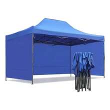 Carpa toldo plegable con paredes tamaño 3x45 metros lona impermeable resistente para exteriores protección contra sol y lluvia fácil instalación desmontable portátil ideal eventos jardín terraza camping fiestas reuniones uso comercial multifuncional durable accesorios toldos - Azul - Ver 2