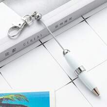 1-5pcs Colorful Creative Cute Metal DIY Bead Mini Short Glittering Crystal Diamond Pen With Key Ring,Office Portable Pocket Pens With Beaded ,Lobster Clasp Keychain Ballpoint Pendant Pens For DIY, Could Hang On Schoolbag Or Handbag ,Suitable For Office ,Students,Girls,Lady ,Women,Gift For Party Favors ,Brthday , Prizes,Valentines'Day,Teachers'day,Back To School