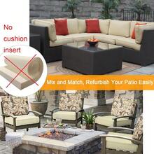 Local Delivery- Outdoor Cushion Slipcovers Waterproof 4 Pack Patio Chair Seat Cushion Covers With Zipper And Tie, 22 X 20 X 4 Inch, Replacement Cover Only - Khaki - View 6