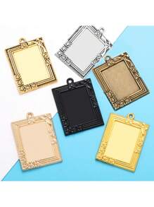 1 pièce Accessoires de bijoux DIY, base rectangulaire de 29*21mm, base avec incrustation de pierres précieuses vintage C06