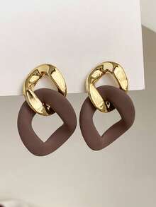 1 Pair Classic Abstract Vintage Street-Style Geometric Patchwork Earrings - Earring - View 8