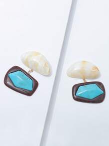 1 Pair Asymmetric Exaggerated Retro Fashion Resin Earrings
