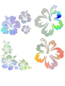 1 pieza Calcomanía con láser de flor de hibisco para parachoques/ventana/cubierta del tanque de coche, decoración resistente a los rayones, impermeable y resistente al sol - Unitalla - Ver 12