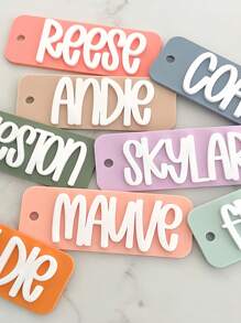 Acrylic Bag Tag Keychain 3D Backpack Tags Kids Tags Keychain Acrylic Name Tag Lunch Box Tag Luggage Tag Diaper Bag Tag Kids Backpack Tag