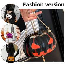 Women Halloween Handbag Novelty Shoulder Bag Pumpkin PU Leather Messenger Bag Crossbody Purse For Shopping Travel - 橘色 - 查看 4