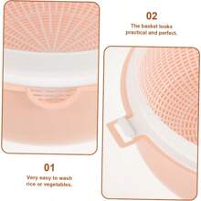 Double Layer Plastic Fruit Strainer With Handles Versatile Rice Wash Drain Basket For Vegetables Kitchen Utensils For Easy Washing Food Preparation