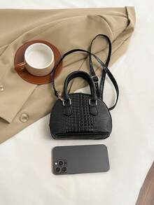 Retro Shell Tote Bag, Women Perfect Shoulder Handbag - Black - View 8