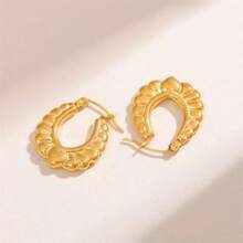 1 paire/3 paires de boucles d'oreilles en acier inoxydable pour femmes, design minimaliste, inaltérable, convient au marché transfrontalier UE/États-Unis
