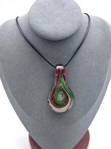Pingente de vidro feito à mão em estilo boêmio, 1/4 peças - Design espiral multicolorido, acessório de moda, ideal para roupas casuais