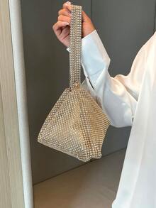 1 chiếc túi đeo chéo cổ tay lấp lánh có khóa kéo, thiết kế đính sequin nhiều màu sắc, túi đựng điện thoại độc đáo, túi đeo vai cho nữ, phù hợp cho tiệc tùng, buổi tối, hẹn hò, túi dự tiệc, hoàn hảo cho tiệc cưới, dạ hội, tiệc tối/tiệc chiêu đãi, phối cùng váy dạ hội, váy sequin, váy cưới, sequin. - Vàng - Xem 3