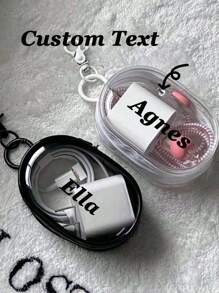 1pc Customized Portable Mini Clear Zipper Storage Bag, Multi-Functional Jewelry Pouch Suitable For Earphones, Power Banks, Key Chains, Rings, Perfumes, Travel Accessories, Unisex, Travel Essential (Key Chain Style Random) Travel Essentials Holiday Essentials