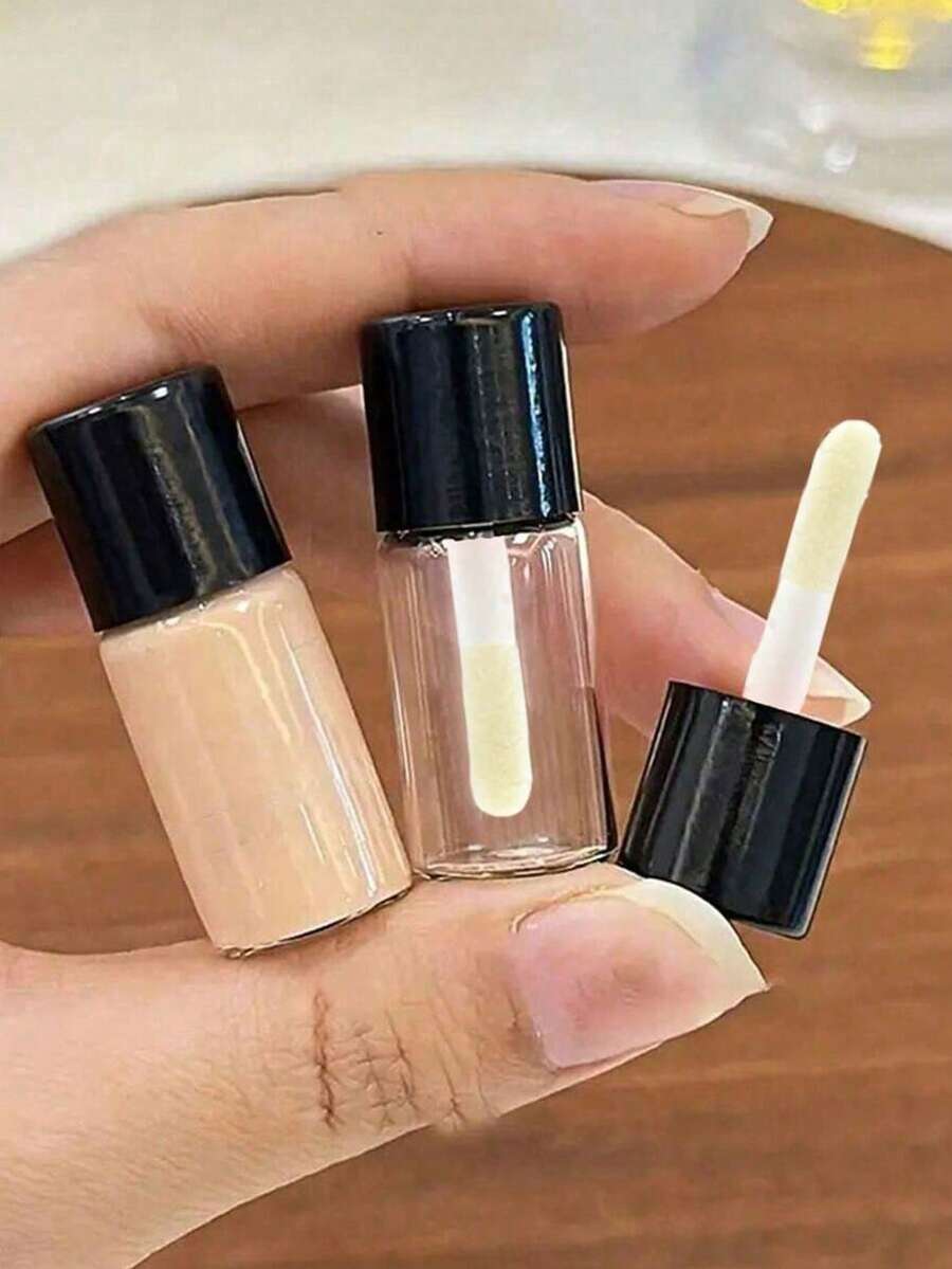 迷你旅行瓶，用于液体粉底液、遮瑕膏和唇膏，便携式化妆品容器，带旋盖，无香型，非常适合化妆品样品和洗漱用品度假旅行配件夏季旅行必需品包假日必需品度假配件旅行假日必需品沙滩包旅行必需品暑假开学季 - 彩色 - 查看 1