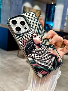 1 pieza Funda protectora de teléfono con diseño de retrato de mirada intensa, antideslizante y mate, compatible con iPhone 11, 12, 13, 14, 15, 16 Pro Max, X, XS, XR, 16E, 15 Plus, Galaxy A03, A05, A05S, A12, A14, A15, A32 4G/5G, A35, A52/A52s 5G, OPPO A16, A17, A36, A57 4G, A58 4G, A60, A78 4G, A94, A95