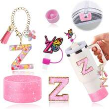 6PCS Cup Accessories Set For 30oz 40oz, Compatible With Stanley Cup Letter Charms For Handle Silicone Boot,Straw Cover Topper & Sticker (Letter S) - Letter Z - View 1