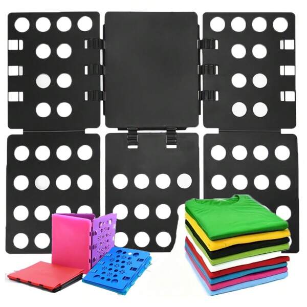 Tabla plegable ahorra espacio para ropa - Plástico duradero, ajustable para camisetas, pantalones y vestidos, solución de almacenamiento impermeable y plegable para viaje y organización del hogar, ideal para sistemas de armarios montados, organizador de viaje|Estilo clásico|Plástico impermeable, organizador de ropa, almacenamiento debajo de la cama