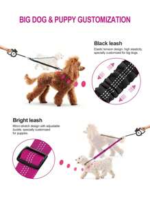 Large Dog Leash Anti-Pulling Retractable Pet Leash, 2-In-1 Design, 2 Colors