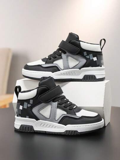 1 Paar Kinder Unisex Leder Patchwork Sneaker, modisch, wasserdicht, bequem, vielseitig, geeignet für alle Jahreszeiten