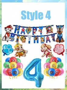 Paw Patrol Hund Patrouille Themenset mit Flaggen Luftballons für Paw Patrol Geburtstags Party Dekoration Raum Dekoration Schlafzimmer Dekoration Heim Dekoration Wand Dekoration Schul Dekoration Überraschung für Schlafsaal Dekoration Schulanfang