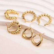 1 paire/3 paires de boucles d'oreilles en acier inoxydable pour femmes, design minimaliste, inaltérable, convient au marché transfrontalier UE/États-Unis