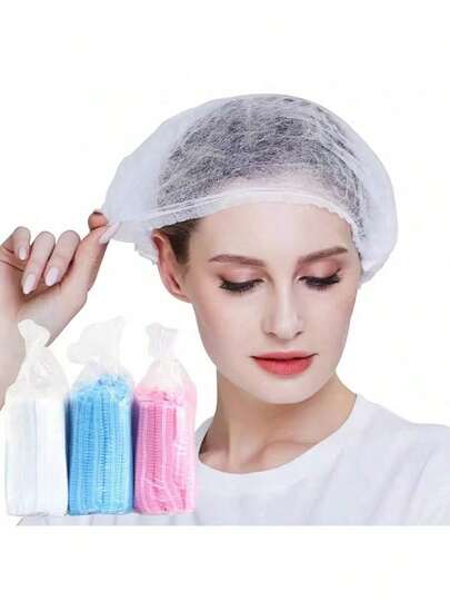 50/100 件一次性嫁接睫毛帽，美容护理帽，眉毛和唇纹帽，面部护理帽，化妆帽，可用于睫毛延长/刺绣/化妆/面部护理