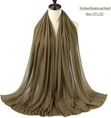 Harewom Wraps Stretch Scarf Long African Hair Wraps Turban Headwraps Jersey Headbands - 1件 - 軍綠色 - 查看 2