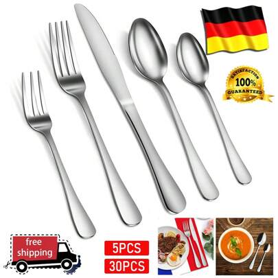 5-30 tlg Besteckset Edelstahl Essbesteck Tafelbesteck 1- 6 Personen Besteck Set