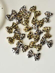 Fashionable & Minimalist Gold/Leopard Print Butterfly DIY Decor (Random Mixed), Suitable For Making Women's Earrings, Necklaces, Phone Cases, Bags, Pendants, And Other Accessories, Ideal For Holiday Gifts Like Mother's Day, Halloween, Christmas, Valentine's Day, New Year, Charming Jewelry Making Materials - Multicolor - View 2