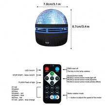 1 件遥控涟漪水波投影夜灯，USB 供电，LED 装饰投影灯带遥控器，可调光，适用于卧室、客厅、办公室、育儿室，无需电池
