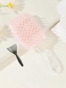 Hairdressing Massage Hair Drying Quick-Drying Comb Honeycomb Mesh Comb 1PC Non-Knotting Massage Comb Straight Hair Styling Hollow Comb, Wide Teeth Hair Brush Detangling Scalp Massage Hair Comb Hairdressing Hollow Out Plastic Hair Brush, Salon-Quality Wide Tooth Air Cushion Comb For Scalp Massage And Hair Brush/Hair Comb, Back To School - Multicolor - View 7