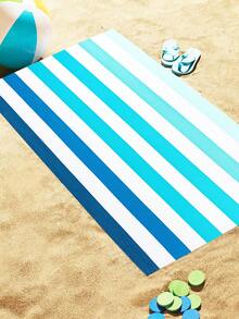 1pc Extra Large Blue & White Striped Beach Towel, Ultra Soft & Fine Microfiber, Lightweight & Absorbent, Ideal For Beach, Pool & Hot Tub | Travel Set, Pool Side Essential | Striped Pattern | Pill-Resistant Fabric, Beach Towel - Multicolor - View 1
