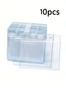 10个/50个PVC透明卡套，胸卡展卡，学生卡，公交卡，工作卡套，适用于保护饭卡，照片，偶像卡，证件照保护膜，返校用品，学校用品，办公用品 - 彩色 - 查看 12