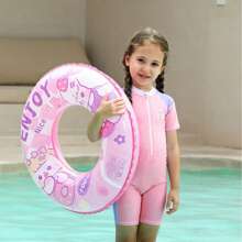 1 Pc Inflatable PVC Swimming Ring - Pink Rabbit, Teddy Bear, Bunny, Cartoon, Pool Float, Suitable For Summer Party, Wedding, Beach Photo Shooting - Great For Family Fun, Inflatable Pool Accessories