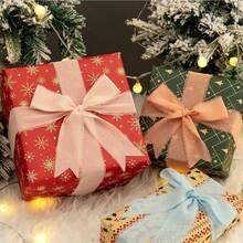 3 卷雪纺丝带、花束用雪纺丝带、礼品包装用布丝带、婚礼/圣诞节装饰用手工磨损丝带、1.5 英寸 X 5.5 码/卷、礼品包装用丝带、婚礼请柬、DIY 工艺品、新娘花束、圣诞节 - 彩色 - 查看 11