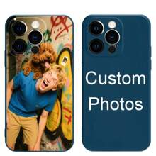 1 pieza de Funda de teléfono personalizada de TPU a prueba de golpes, color negro, apta para Apple 16/15/14/13/12/11 Plus Pro Max Pro, Galaxy, OPPO, Redmi, etc. Puede personalizarse como regalo para el Día de la Madre, Día del Padre, Acción de Gracias, cumpleaños para familiares/amigos/parejas