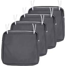 Local Delivery- Outdoor Cushion Slipcovers Waterproof 4 Pack Patio Chair Seat Cushion Covers With Zipper And Tie, 22 X 20 X 4 Inch, Replacement Cover Only - Grey - View 1