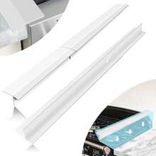 New-2025- 16.5"-33" Stove Counter Gap Covers, Stainls Steel Stove Guard, Cooktop Trim Kit, Stove Gap Guards, Oven Gap Filler, Heat Ristant & Effectively Protect Stove Gap Filler,White(2PCS) - 白色 16.5-33英寸 - 查看 1