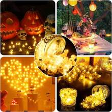 50PCS Mini LED Light, Yellow Balloon Light, Battery Powered String, Long Standby Time Mini Ball Light,Round LED Flash Lamp For Paper Lantern Balloon Party, Wedding, Party, Bedroom Yard, Christmas, Valentine's, Day Flower, DIY - Warm Light - View 5