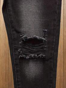 Straight Leg Distressed Boys & Teen Casual Denim Jeans, Fashionable Street Style For All Seasons