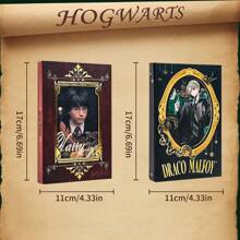 Harry Potter 1pc Harry Potter Colorful Hardcover Notebook, Draco, Harry & Luna Series, Comic Style Journal, Retro Hogwarts Diary, Gift For Graduation, Birthday, Mother's Day