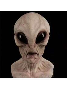 1 Piece, Halloween Alien Vampire Costume Anime Cosplay Sci-Fi UFO Alien Mask Horror Headdress Latex Mask Synthetic Latex Realistic Mask Fun Full Neck Headdress Prank Props Daily Role Play Costume Shooting Props Bar, Club Rave Party Supplies, Stage Performance Accessories (Latex Material Has A Slight Odor)