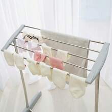 1pc Versatile Drying Rack For Indoor And Outdoor Use, Sturdy Rust-Resistant Frame, Large-Capacity Clothes Rack For Drying Shirts, Towels, Underwear, And Socks, Lightweight Collapsible Design, Perfect For Balcony, Laundry Room, Patio, Utility Closet, Space-Saving Solution For Apartment Living, Quick Air-Drying, Weatherproof And Foldable For Spring/Summer Freshness, Premium Durable Construction, Easy Assembly, Keeps Garments Neat And Dry, Energy-Efficient Laundry Aid - View 2
