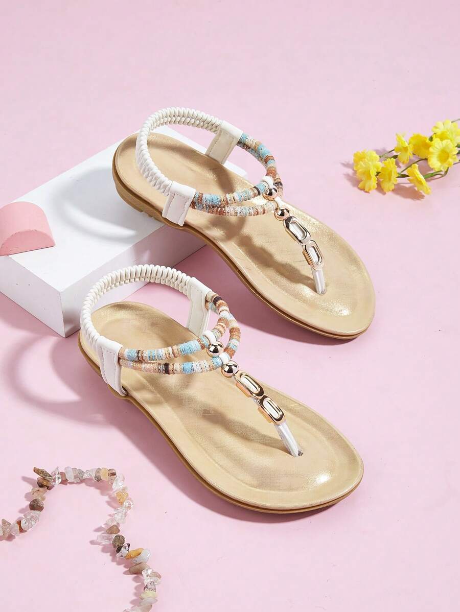 1 Pair Minimalist Fashion Comfortable Versatile Outdoor Beach Flat Sandals