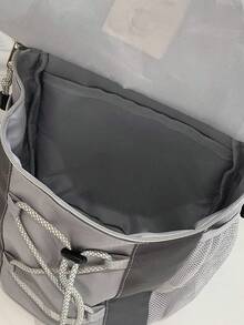 1 件休闲时尚紧凑型背包，旅行徒步背包，骑行运动包，大学生书包，通勤购物手提包，女士健身包 - 灰色 - 查看 11