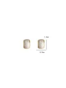 1Pair Vintage Style Semicircle Resin Dangle Earrings With Oil Drip Design, Elegant Woman Earrings